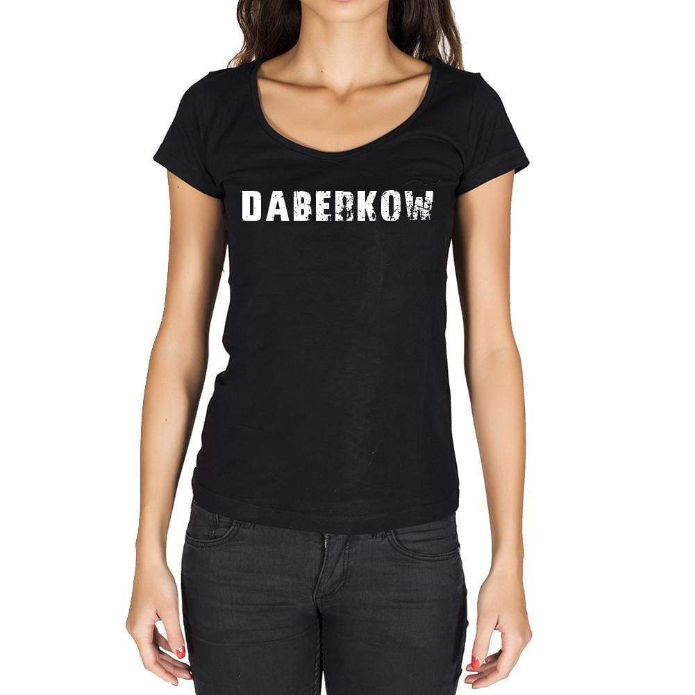 Daberkow German Cities Black Womens Short Sleeve Round Neck T-Shirt 00002 - Casual