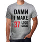 Damn I Make 37 Look Good Mens T-Shirt Grey 37 Birthday Gift 00411 - Grey / S - Casual