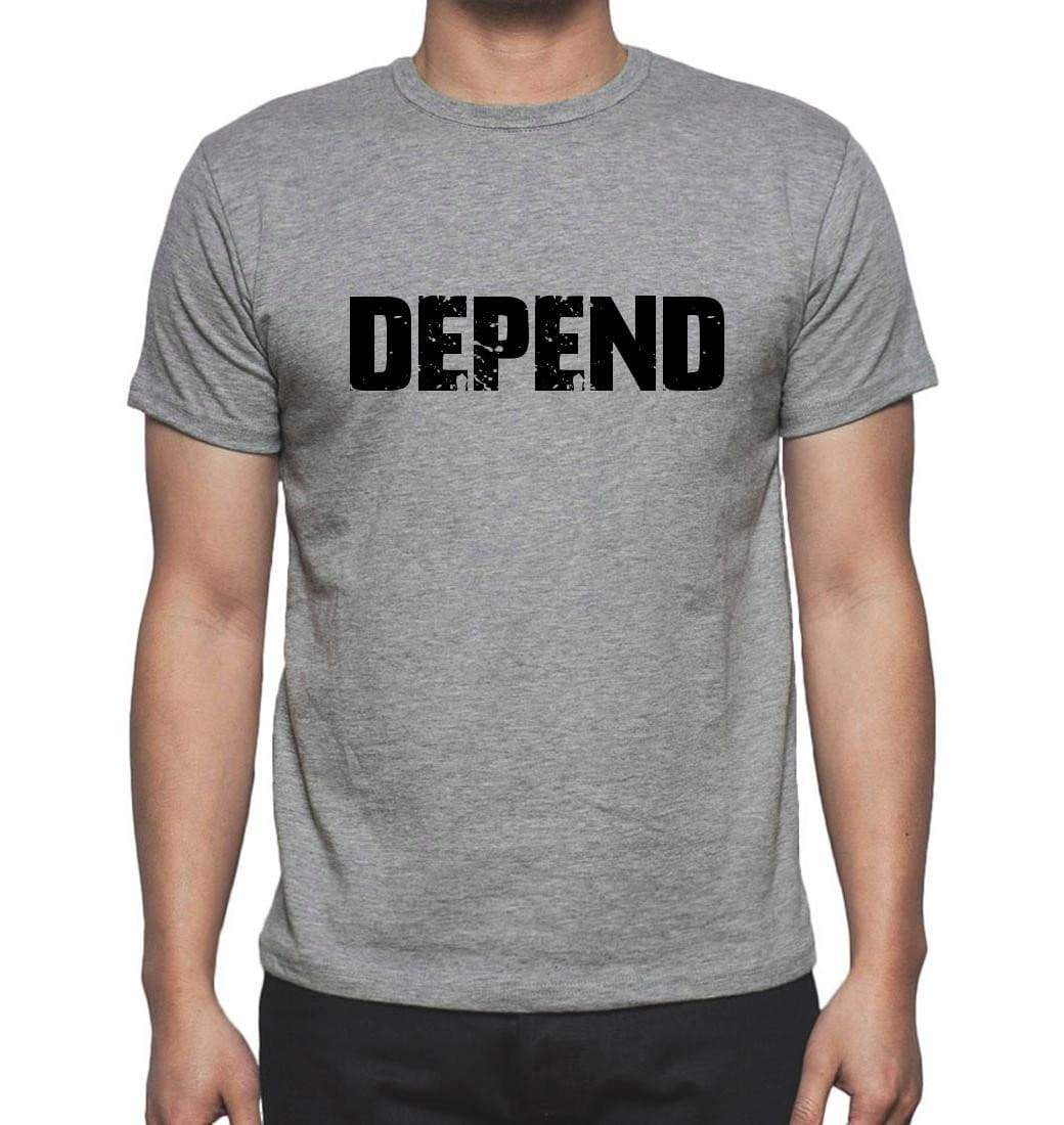 Depend Grey Mens Short Sleeve Round Neck T-Shirt 00018 - Grey / S - Casual