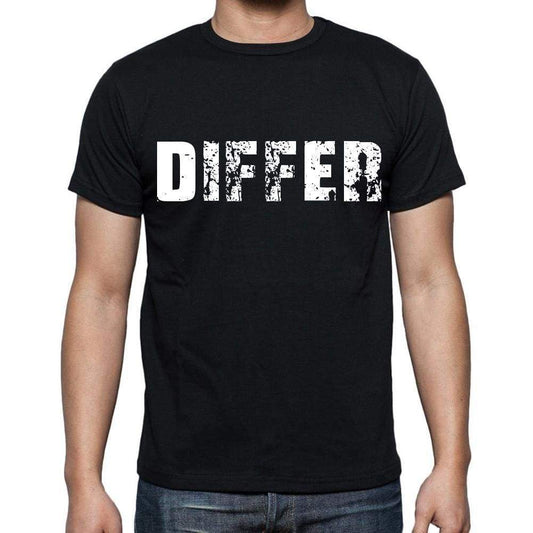 Differ White Letters Mens Short Sleeve Round Neck T-Shirt 00007