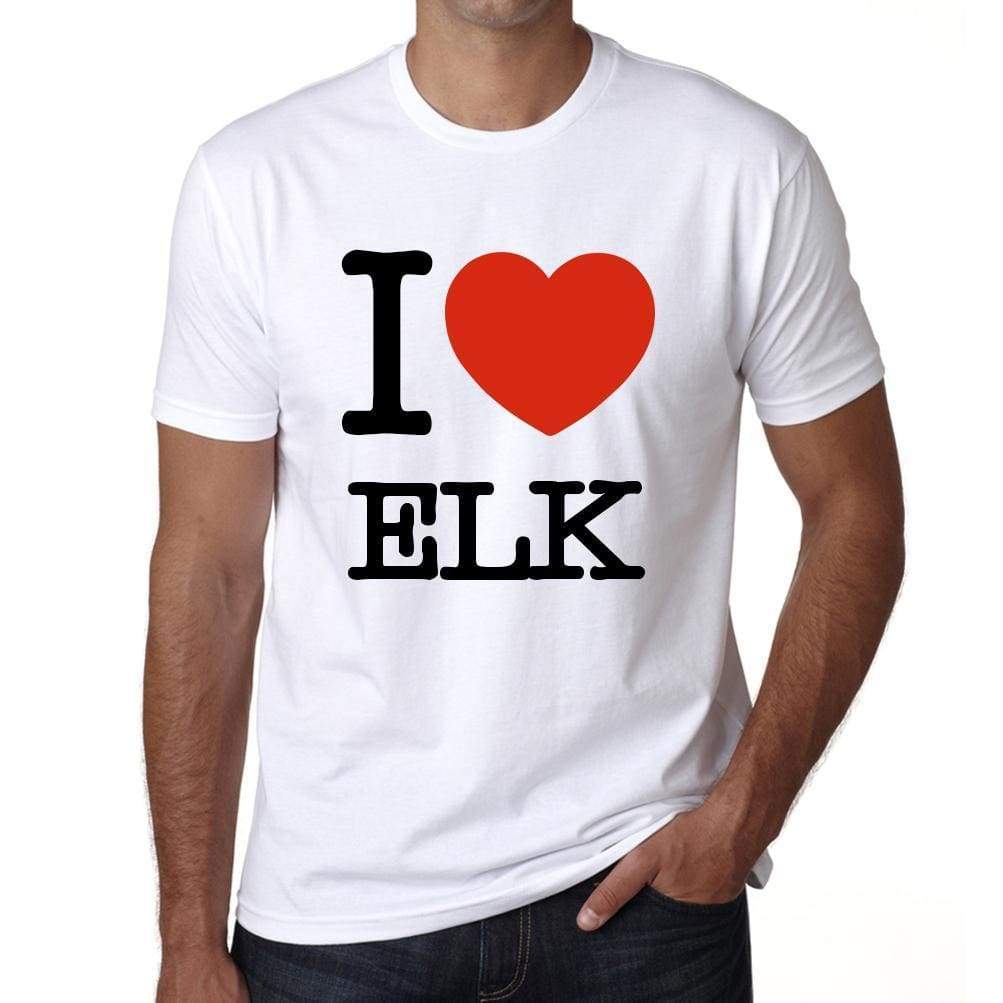 Elk Mens Short Sleeve Round Neck T-Shirt - White / S - Casual