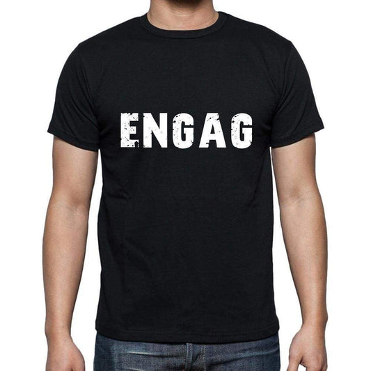 Engag Mens Short Sleeve Round Neck T-Shirt 5 Letters Black Word 00006 - Casual