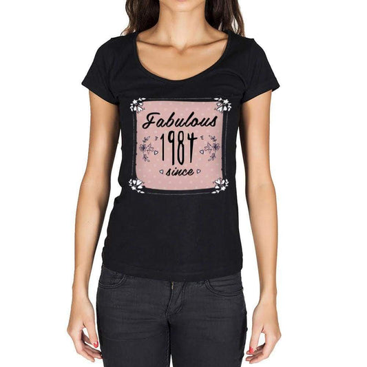 Fabulous Since 1984 Womens T-Shirt Black Birthday Gift 00434 - Black / Xs - Casual