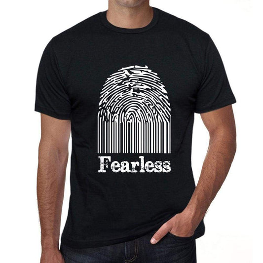 Fearless Fingerprint Black Mens Short Sleeve Round Neck T-Shirt Gift T-Shirt 00308 - Black / S - Casual