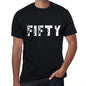 Fifty Mens Retro T Shirt Black Birthday Gift 00553 - Black / Xs - Casual