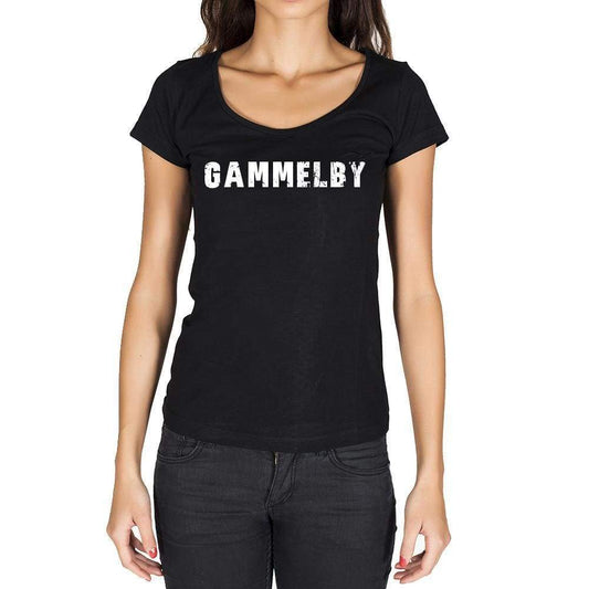 Gammelby German Cities Black Womens Short Sleeve Round Neck T-Shirt 00002 - Casual