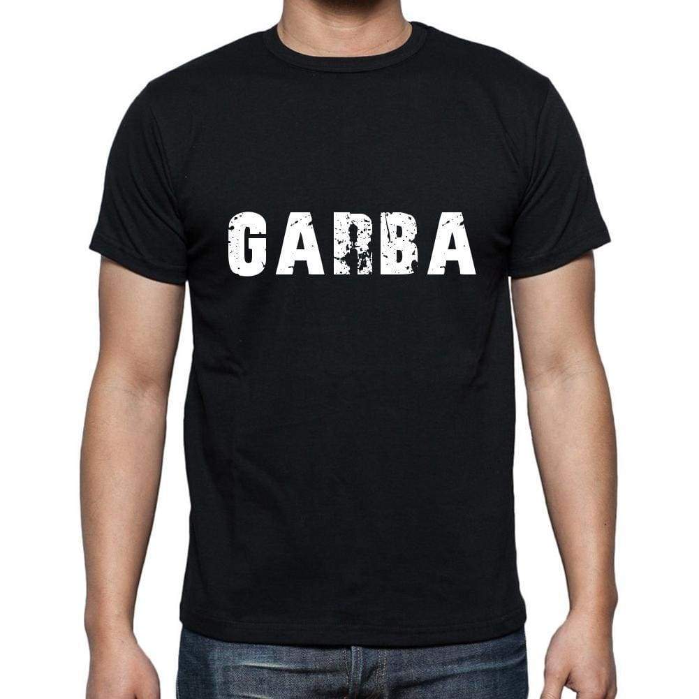 Garba Mens Short Sleeve Round Neck T-Shirt 5 Letters Black Word 00006 - Casual