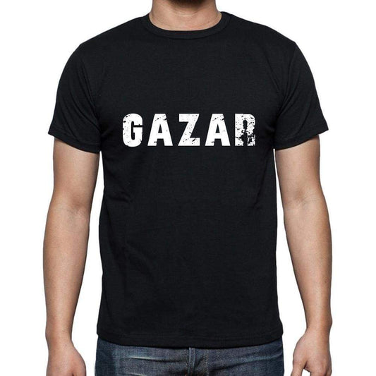 Gazar Mens Short Sleeve Round Neck T-Shirt 5 Letters Black Word 00006 - Casual