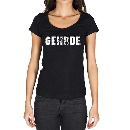 Gehrde German Cities Black Womens Short Sleeve Round Neck T-Shirt 00002 - Casual