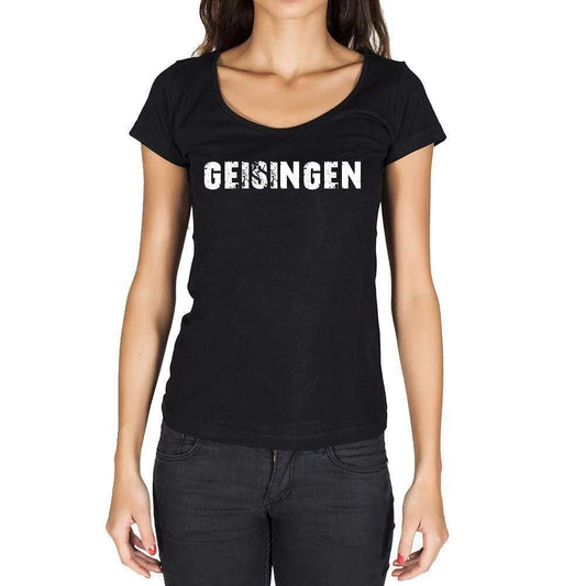 Geisingen German Cities Black Womens Short Sleeve Round Neck T-Shirt 00002 - Casual