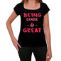 Gentle Being Great Black Womens Short Sleeve Round Neck T-Shirt Gift T-Shirt 00334 - Black / Xs - Casual