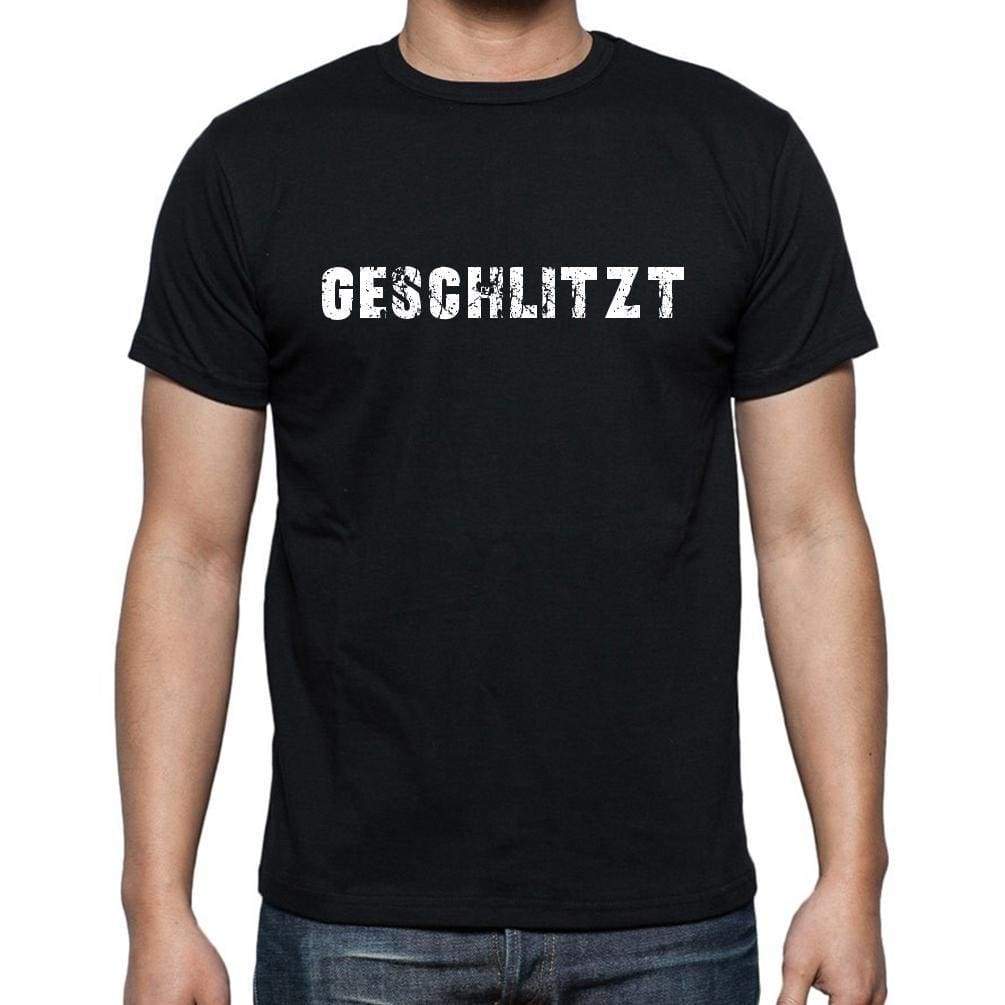 Geschlitzt Mens Short Sleeve Round Neck T-Shirt - Casual