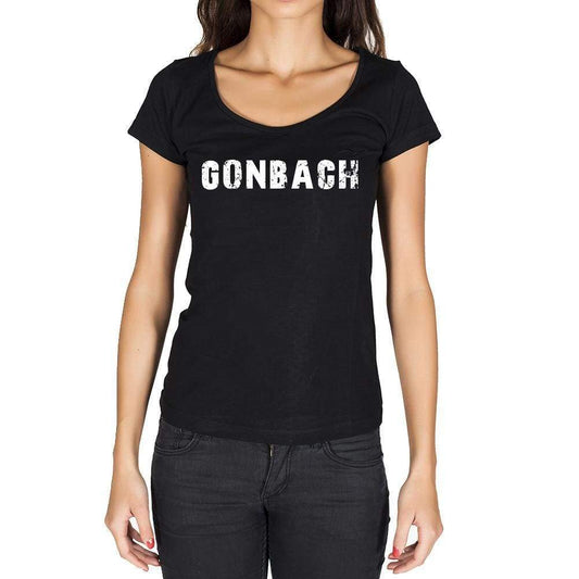 Gonbach German Cities Black Womens Short Sleeve Round Neck T-Shirt 00002 - Casual