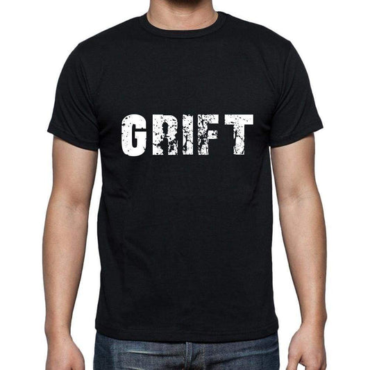 Grift Mens Short Sleeve Round Neck T-Shirt 5 Letters Black Word 00006 - Casual