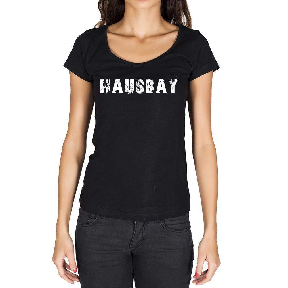 Hausbay German Cities Black Womens Short Sleeve Round Neck T-Shirt 00002 - Casual