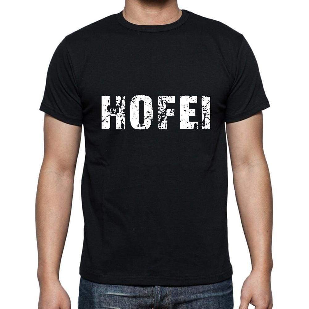 Hofei Mens Short Sleeve Round Neck T-Shirt 5 Letters Black Word 00006 - Casual