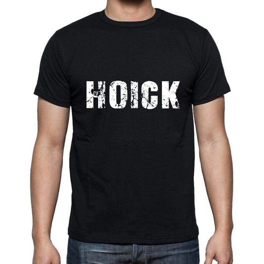 Hoick Mens Short Sleeve Round Neck T-Shirt 5 Letters Black Word 00006 - Casual