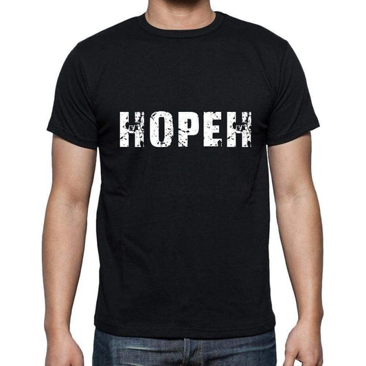 Hopeh Mens Short Sleeve Round Neck T-Shirt 5 Letters Black Word 00006 - Casual