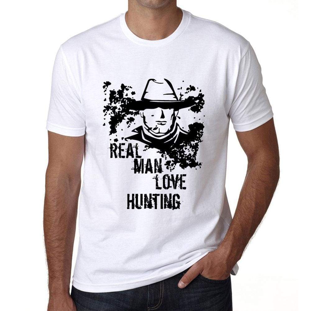 Hunting Real Men Love Hunting Mens T Shirt White Birthday Gift 00539 - White / Xs - Casual