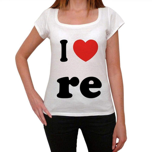 I Love Re Womens Short Sleeve Round Neck T-Shirt 00037 - Casual