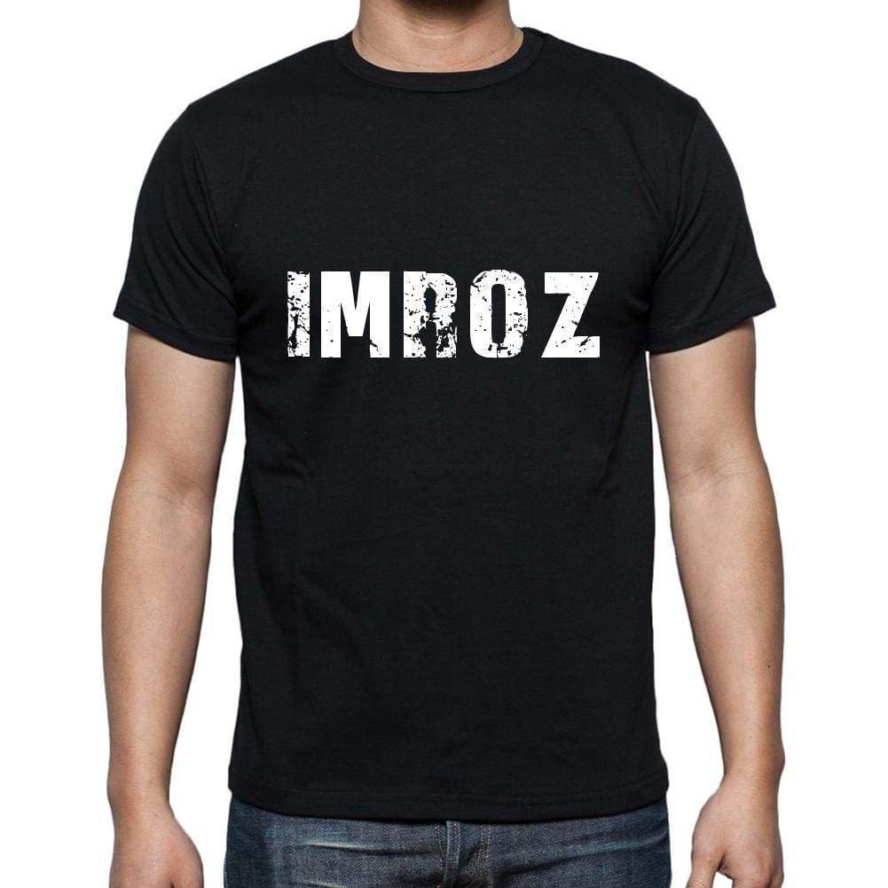 Imroz Mens Short Sleeve Round Neck T-Shirt 5 Letters Black Word 00006 - Casual