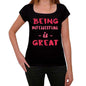 Intellectual Being Great Black Womens Short Sleeve Round Neck T-Shirt Gift T-Shirt 00334 - Black / Xs - Casual