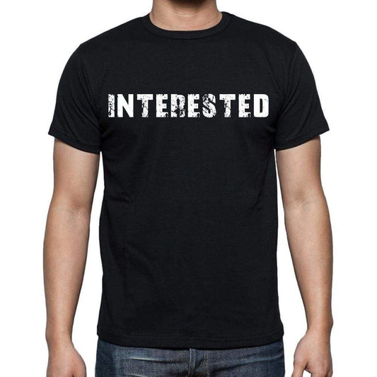 Interested Mens Short Sleeve Round Neck T-Shirt Black T-Shirt En
