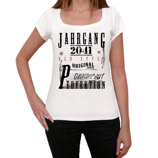 Jahrgang Birthday 2041 White Womens Short Sleeve Round Neck T-Shirt Gift T-Shirt 00351 - White / Xs - Casual