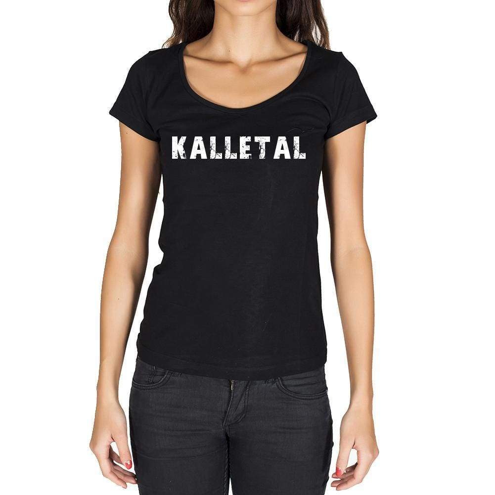 Kalletal German Cities Black Womens Short Sleeve Round Neck T-Shirt 00002 - Casual
