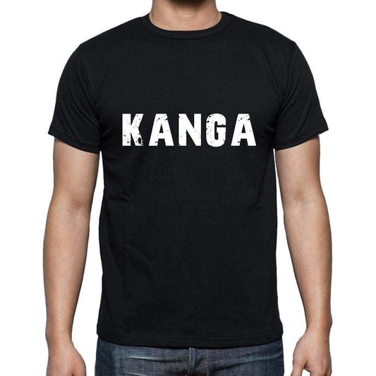 Kanga Mens Short Sleeve Round Neck T-Shirt 5 Letters Black Word 00006 - Casual