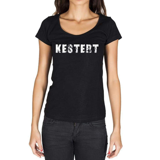 Kestert German Cities Black Womens Short Sleeve Round Neck T-Shirt 00002 - Casual