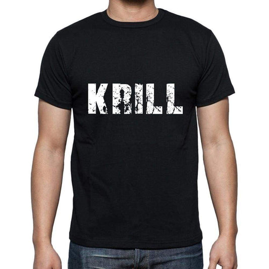 Krill Mens Short Sleeve Round Neck T-Shirt 5 Letters Black Word 00006 - Casual