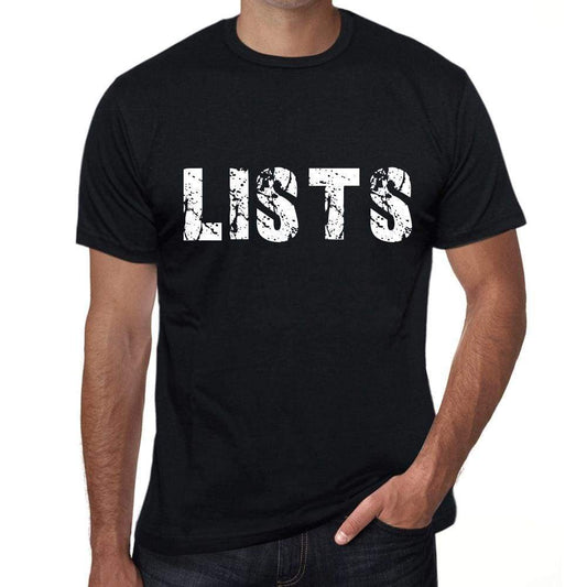 Lists Mens Retro T Shirt Black Birthday Gift 00553 - Black / Xs - Casual