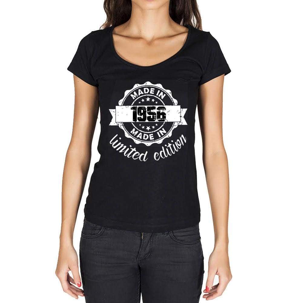 Made In 1956 Limited Edition Womens T-Shirt Black Birthday Gift 00426 - Black / Xs - Casual