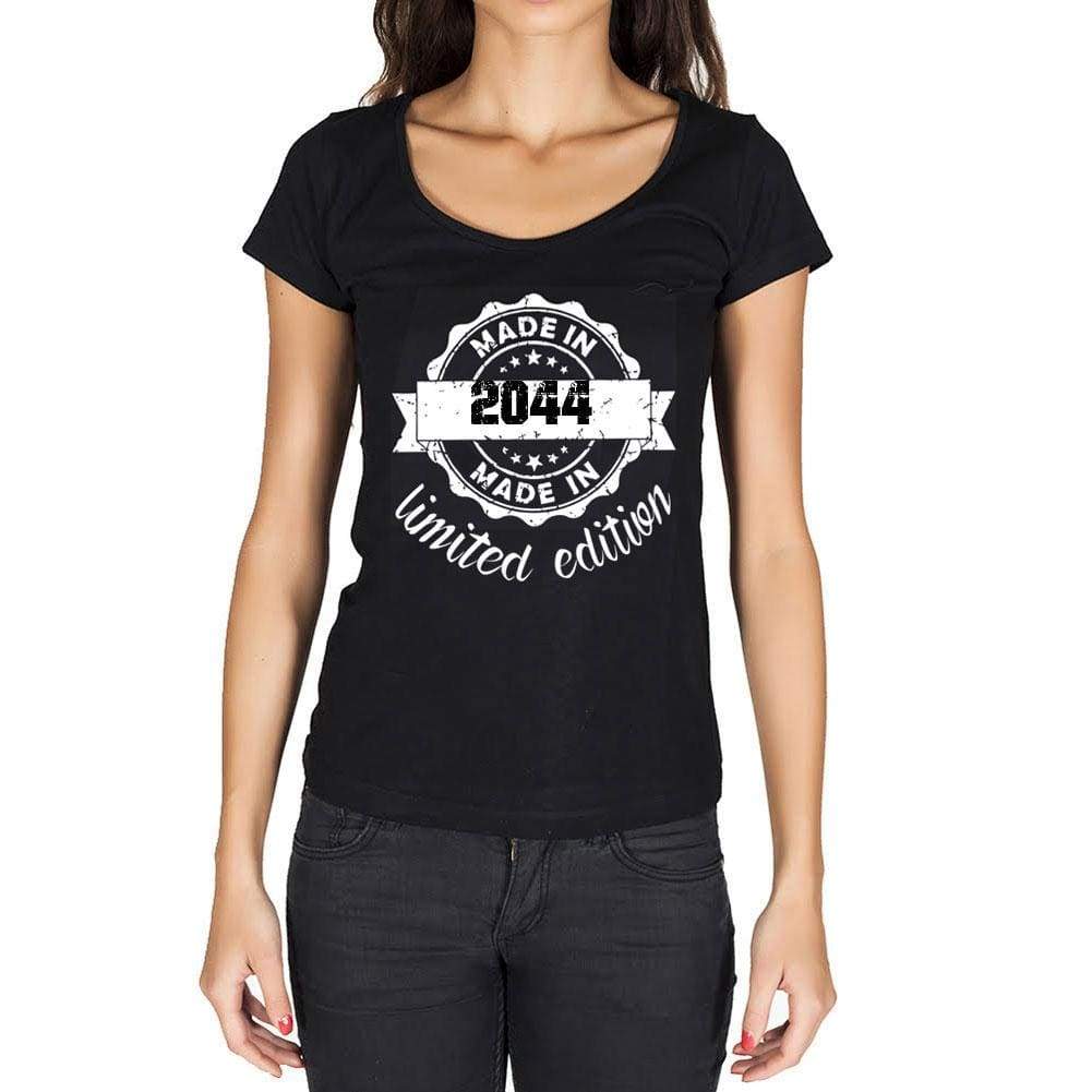 Made In 2044 Limited Edition Womens T-Shirt Black Birthday Gift 00426 - Black / Xs - Casual