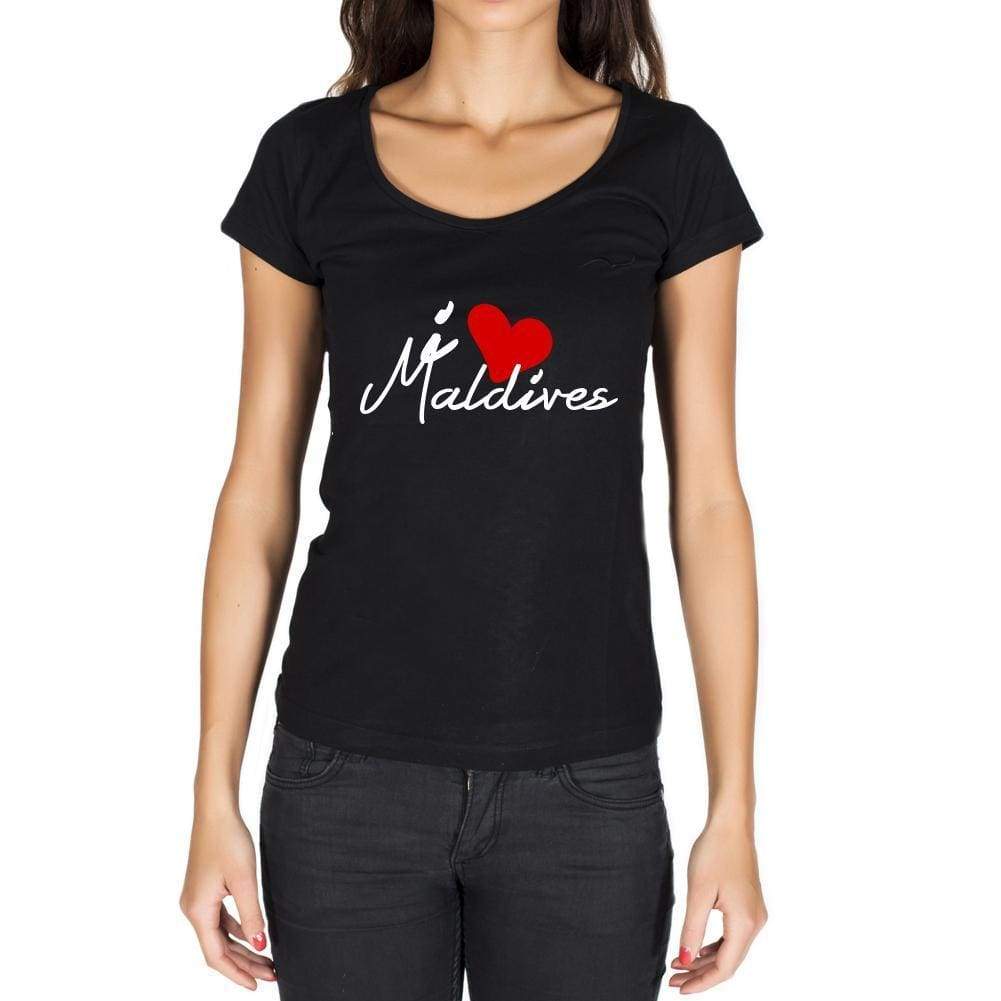 Maldives Womens Short Sleeve Round Neck T-Shirt - Casual