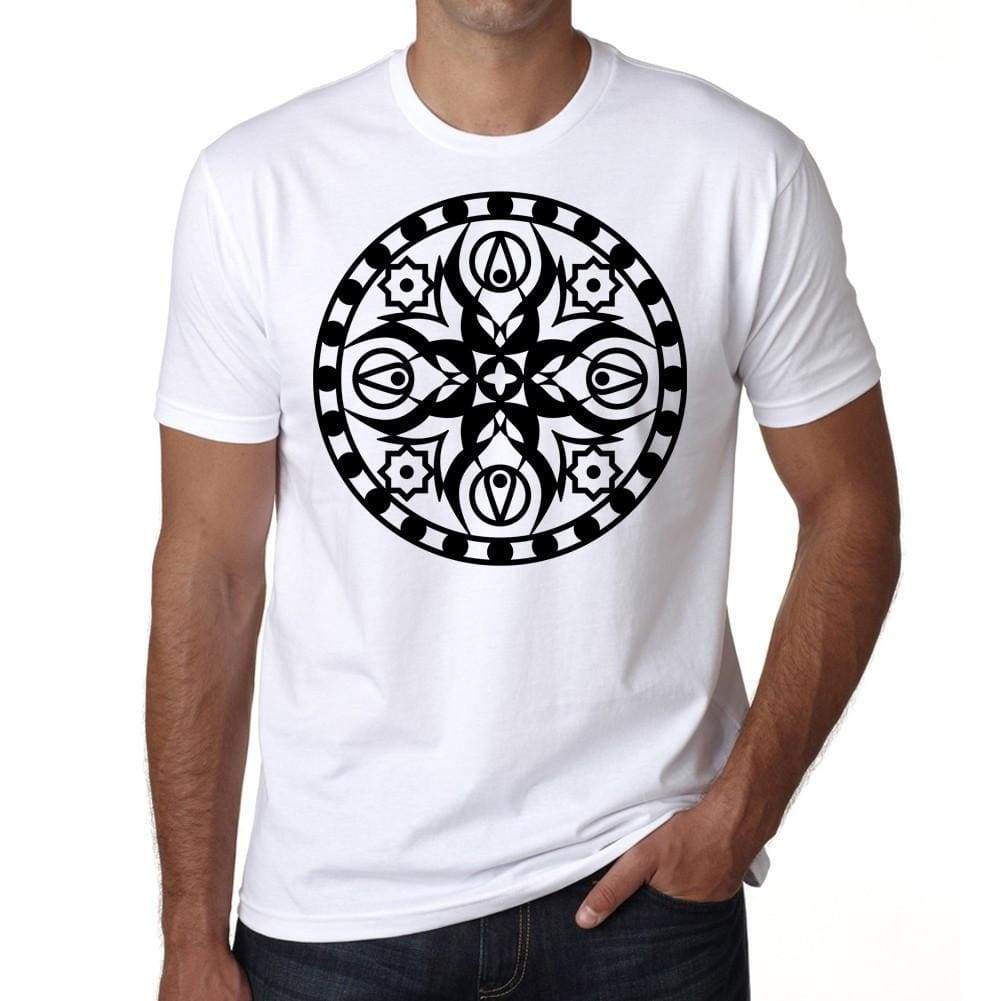 Mandala 4 H Mens White Tee 100% Cotton 00175