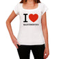 Martinsburg I Love Citys White Womens Short Sleeve Round Neck T-Shirt 00012 - White / Xs - Casual