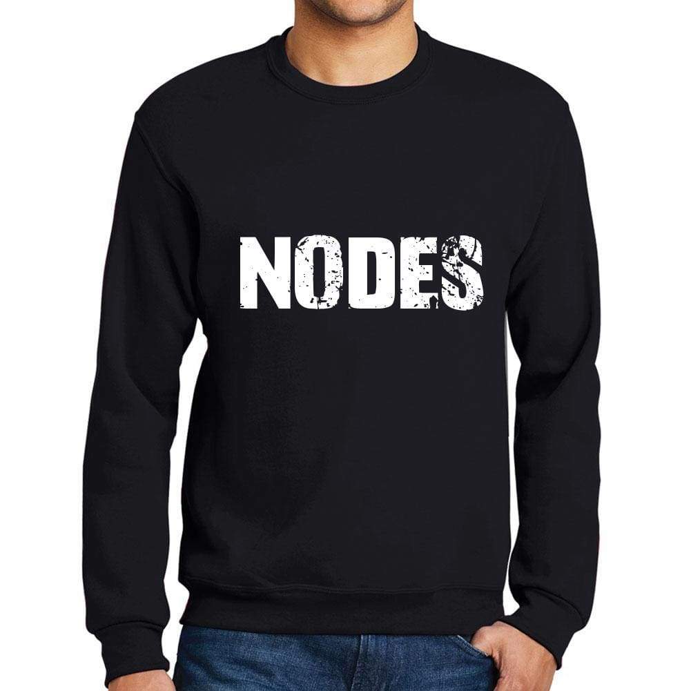 Mens Printed Graphic Sweatshirt Popular Words Nodes Deep Black - Deep Black / Small / Cotton - Sweatshirts