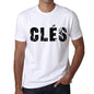 Mens Tee Shirt Vintage T Shirt Clès X-Small White 00560 - White / Xs - Casual