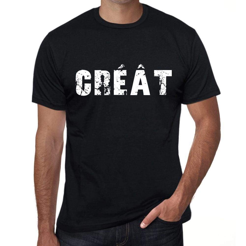 Mens Tee Shirt Vintage T Shirt Créât X-Small Black 00558 - Black / Xs - Casual