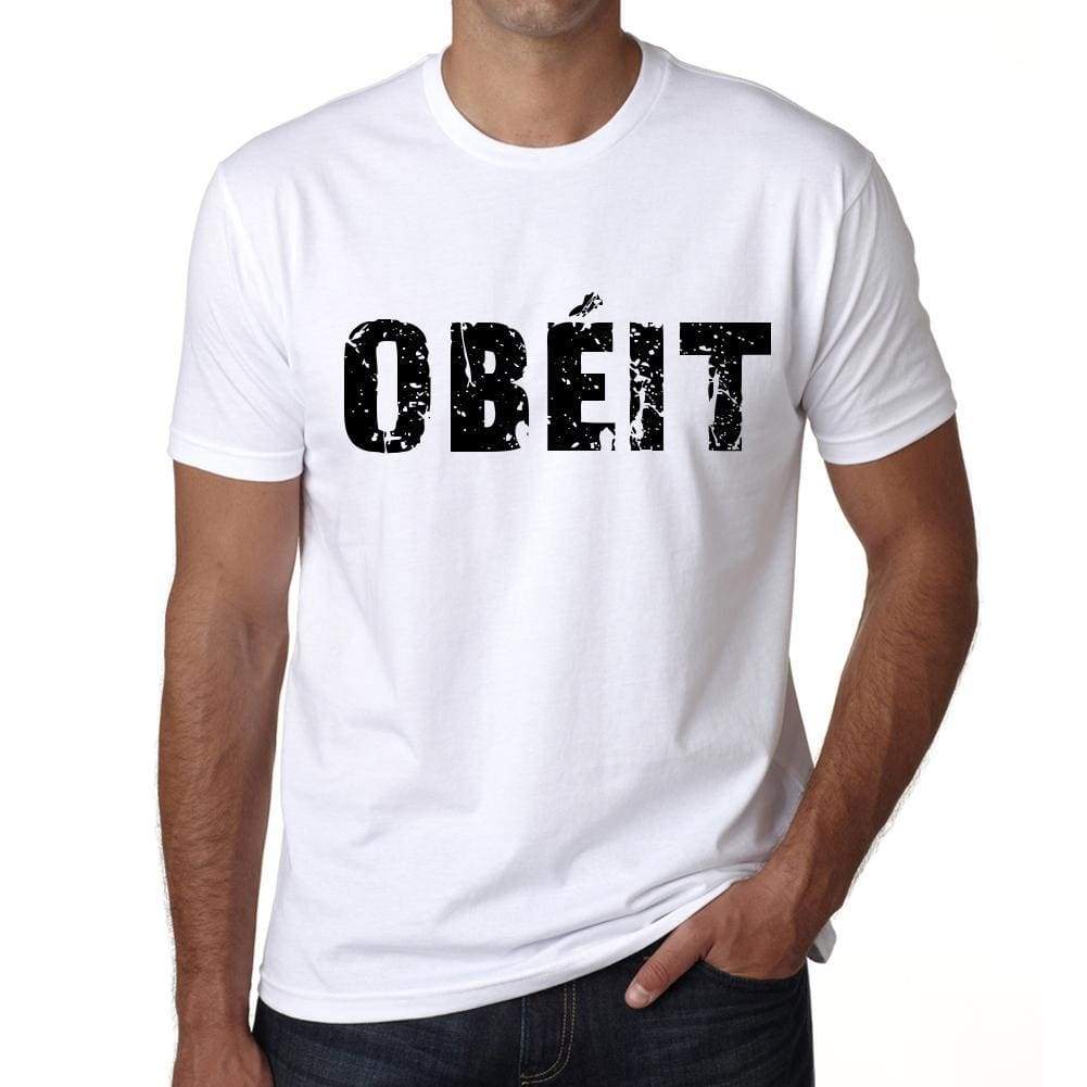 Mens Tee Shirt Vintage T Shirt Obéit X-Small White - White / Xs - Casual