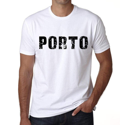 Mens Tee Shirt Vintage T Shirt Porto X-Small White - White / Xs - Casual