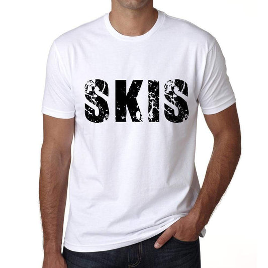 Mens Tee Shirt Vintage T Shirt Skis X-Small White 00560 - White / Xs - Casual