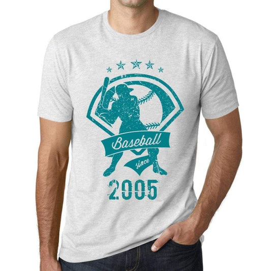 Mens Vintage Tee Shirt Graphic T Shirt Baseball Since 2005 Vintage White - Vintage White / Xs / Cotton - T-Shirt