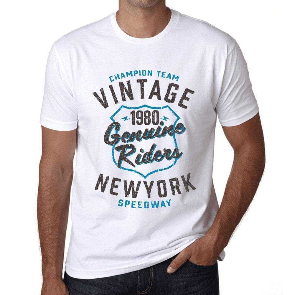 Mens Vintage Tee Shirt Graphic T Shirt Genuine Riders 1980 White - White / Xs / Cotton - T-Shirt