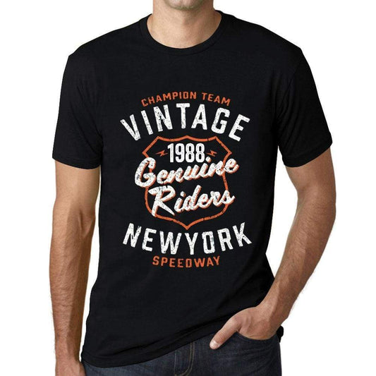 Mens Vintage Tee Shirt Graphic T Shirt Genuine Riders 1988 Deep Black - Deep Black / Xs / Cotton - T-Shirt