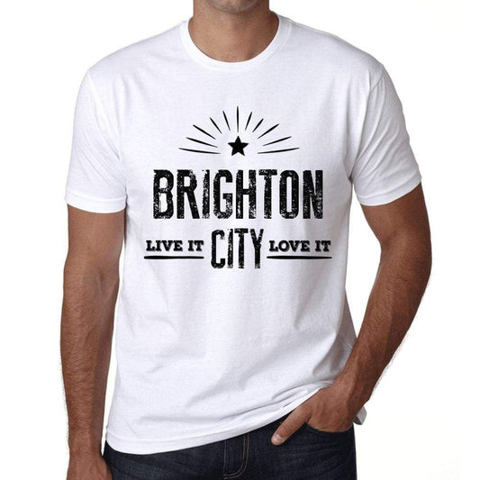 Mens Vintage Tee Shirt Graphic T Shirt Live It Love It Brighton White - White / Xs / Cotton - T-Shirt