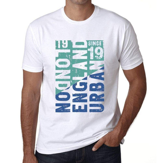 Mens Vintage Tee Shirt Graphic T Shirt London Since 19 White - White / Xs / Cotton - T-Shirt