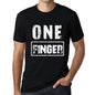 Mens Vintage Tee Shirt Graphic T Shirt One Finger Deep Black - Deep Black / Xs / Cotton - T-Shirt